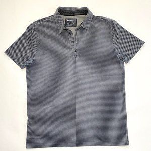 Express Stretch Moisture Wicking Printed Grey Polo Shirt Men's Size L/G